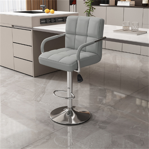 <span class=keywords><strong>Taburete</strong></span> de Bar Giratorio de Cuero Moderno con Altura Ajustable y Estructura de Hierro para Bar en Casa y Comedor - Sillas Altas para Barra - Product Image 4