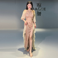Dpw663 New Belly Dance Velvet Costume Set Top + Jupe + Short Dance Performance Dress