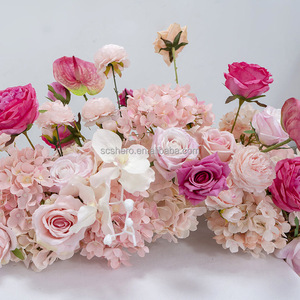 Chemin de fleurs décoratif en soie pour allée de mariage, toucher réaliste, pour scène d'événements scolaires et célébrations - Product Image 6