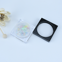 Vente en gros de pots en plastique carrés noirs vides de 15 g pour poudre libre