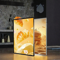 Panneau d'affichage numérique pour restaurant, menu mural en aluminium rectangulaire sur mesure, prix de gros, ultra fin, boîte à lumière LED