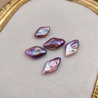 Perles de culture en vrac de couleur violet foncé en forme de losange, provenant de l'usine de Zhuji, pour la vente en gros
