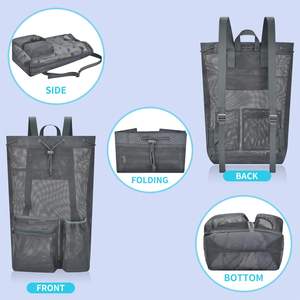 Échantillon gratuit Sac à dos unisexe adulte grand format Sac de natation pour enfants Sac à dos de nageur imperméable Maille noire Meilleurs sacs de natation pour nageurs - Product Image 5