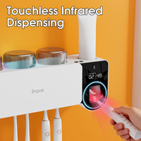 Support mural UV pour brosses à dents, organiseur de salle de bain, stérilisateur intelligent à capteur UV pour brosses à dents