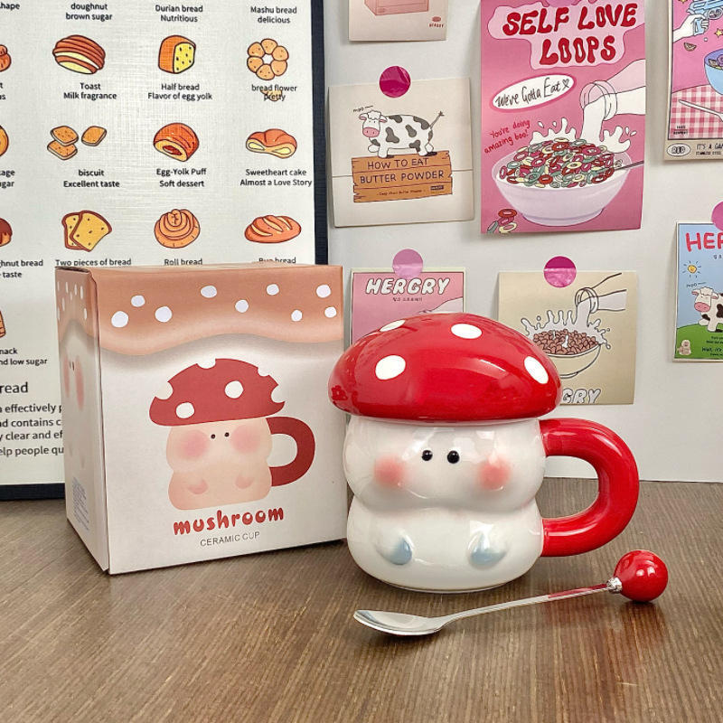 [บรรจุภัณฑ์กล่องสี ช้อนกลม] ถ้วยเห็ด - สีแดง