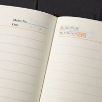 Carnet de notes professionnel classique en cuir PU avec pochette avant pour cartes, 116 feuilles, 80 g/m², ligné, papeterie de bureau, cadeau, vente en gros