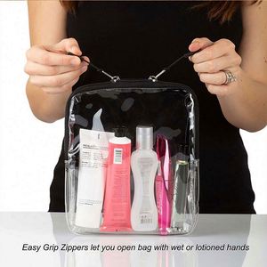 Wholesale Travel Essential Waterproof PVC Transparent Organizer Toiletry Bag Zipper Closure Interior Pocket for Cosmetic <b>Storage</b> - Product Image 4