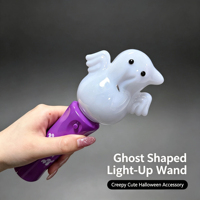 Baguette Lumineuse Fantôme d'Halloween, Accessoire Magique Violet Effrayant avec Flash LED pour Événements de Guignole ou de Fête, Décoration de Fête d'Horreur, Cadeau de Festival