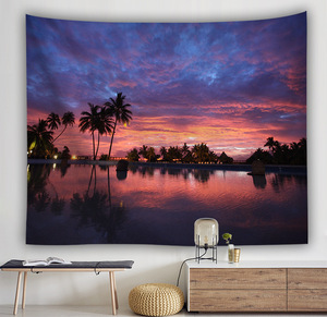 Tapiz de Paisaje Marino, Cielo Azul, Playa, Palmera de Coco, Naturaleza Tropical, Tapiz para Colgar en la Pared de la Sala de Estar - Product Image 4