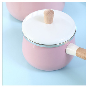 Ensemble <span class=keywords><strong>de</strong></span> casseroles en émail métallique au design minimaliste et d'un savoir-faire exceptionnel, avec poignée en bois, <span class=keywords><strong>ustensiles</strong></span> <span class=keywords><strong>de</strong></span> <span class=keywords><strong>cuisine</strong></span> écologiques <span class=keywords><strong>pour</strong></span> compléments alimentaires <span class=keywords><strong>pour</strong></span> bébés - Product Image 4