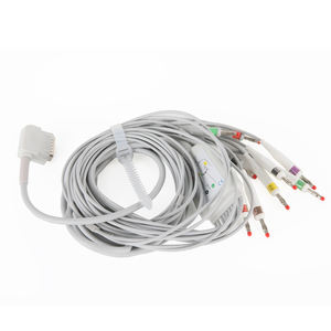 Kompatibles Kenz <span class=keywords><strong>ECG</strong></span> Cardico 302 Elektrokardiograph Integriertes EKG-Kabel mit 10 Ableitungskabeln Bananenstecker AHA oder IEC - Product Image 3