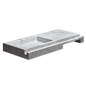 <span class=keywords><strong>Lavabo</strong></span> de Baño Rectangular de Lujo, Colgante de Pared, de Mármol <span class=keywords><strong>Blanco</strong></span> Carrara Natural - Product Image 6