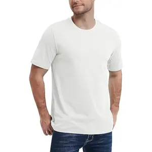 Ropa extragrande en blanco personalizada, camisetas para hombre, ropa de calle de manga corta con cuello redondo, camisetas informales de algodón blanco