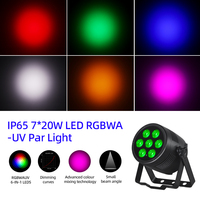 Projecteur LED PAR 7x20W RGBWAV Slim 6-en-1 IP65 étanche DMX512 pour éclairage de scène extérieur et événements de mariage