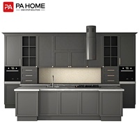 Meubles sur mesure PA, armoires de cuisine modernes de luxe en MDF, îlot de cuisine design