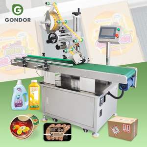 Machine de collage d'étiquettes entièrement automatique horizontale pour sacs en papier, boîtes métalliques, cartons, livres, cartes et cartons plats, pour le savon - Product Image 1