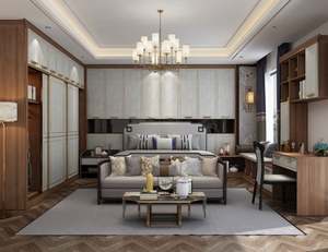 Luxury Modern Metallic Villa Bedroom Wardrobe Furniture Set Customized with Dresser Learning Desk Eco-Friendly Large Capacity - Product Image 1