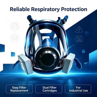 Masque respiratoire intégral, barrière efficace contre les gaz et la poussière, équipement de sécurité professionnel pour les travaux miniers et de découpe de pierre