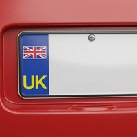 Autocollant de plaque d'immatriculation en plastique imperméable auto-adhésif avec drapeau britannique pour voitures universelles de petite taille