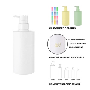 พร้อมจัดส่งขวดพลาสติกสำหรับแชมพูและเจลอาบน้ำ สีขาว HDPE <span class=keywords><strong>500</strong></span> มล. ขวดทรงแบนพร้อมหัวปั๊มโลชั่น มีตัวอย่างฟรี - Product Image 6