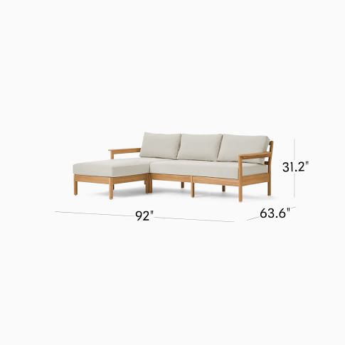 Modern Patio Garden Sets Comfortable Sectional Armed Sofa Teak Outdoor Furniture
