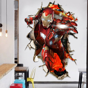 Autocollants muraux 3D Spiderman Art Déco pour enfants, autocollants muraux amovibles, affiches <span class=keywords><strong>de</strong></span> films <span class=keywords><strong>de</strong></span> dessins animés, décoration <span class=keywords><strong>de</strong></span> la maison, art mural Spiderman en PVC - Product Image 4