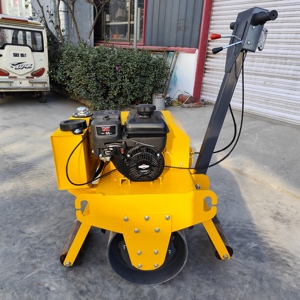 Rodillo Compactador de Un Solo Tambor Amarillo de 5.5hp para Trabajos de Construcción - Product Image 6