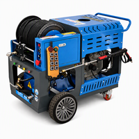 Machine de nettoyage de canalisations à distance 2900 psi, équipement de débouchage de canalisations et de tuyaux avec moteur essence bicylindre 37 CV, 80 L/min