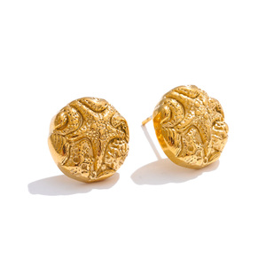 Jinyvoi 3429 estate in acciaio inox dorato gioielli da indossare quotidianamente impermeabili per le donne stile oceano <span class=keywords><strong>stella</strong></span> <span class=keywords><strong>marina</strong></span> rotonda <span class=keywords><strong>orecchini</strong></span> <span class=keywords><strong>a</strong></span> bottone - Product Image 1