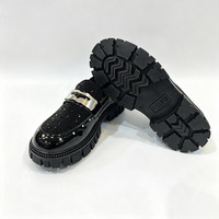Mocassins noirs à semelle épaisse pour garçons, style décontracté pour le campus, les fêtes, les étudiants et le quotidien