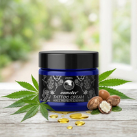 Baume naturel après-tatouage avec logo personnalisé, crème cicatrisante pour tatouage, beurre protecteur et revitalisant pour maquillage permanent (PMU)