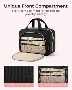 Haute qualité femmes grande mode lettre fermeture éclair cosmétique suspendu pour trousse de maquillage pour salle de bain épaissi Polyester voyage - Product Image 3