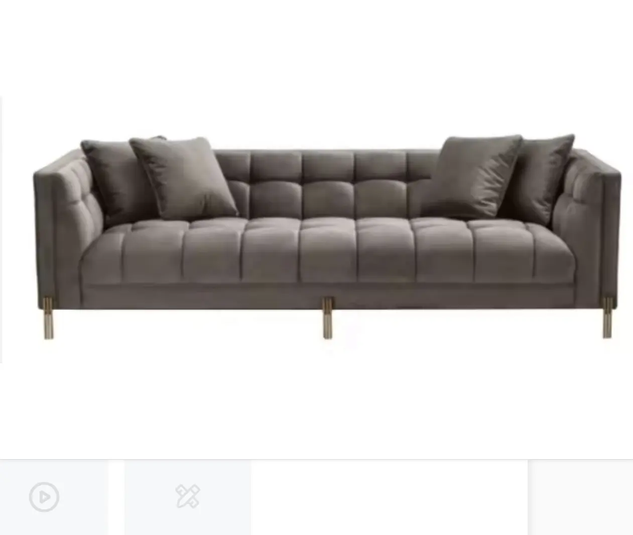 Schlussverkauf Großhandel Luxus-Wohnzimmer Leder U-Form geteilt Chesterfield Lounge Stoffsofas für Zuhause