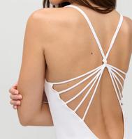Maillot de bain une pièce bikini taille haute pour femme, en tissu recyclé, design personnalisé, dos complexe, coupe coquine, haute qualité, vente en gros
