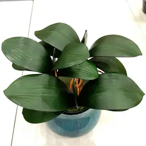 AF23010 Real Touch Artificial Butterfly Orchid Leaves PU Green Plants Flower Arrangement accessories