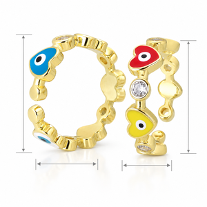 Anello Aperto Regolabile con Simbolo Classico dell'Occhio Turco per Donne - Product Image 5