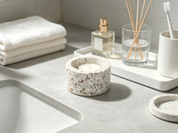 Porte-bougie artisanal en marbre naturel et fer, disponible en version simple ou en ensemble, pour la décoration de table à la maison, à l'hôtel - Anniversaire, mariage, Noël