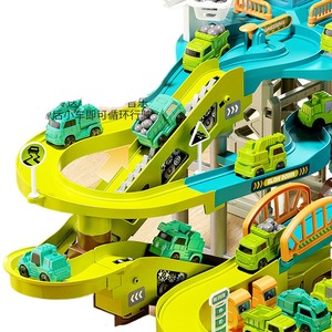 Set de Juego de Construcción de Vías de Trenes con Dinosaurios Escaladores y Grúa, Pista de Transporte, Animales de Juguete Fundidos a Presión - Product Image 2