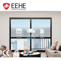 Fenêtre coulissante EEHE en aluminium certifiée NFRC, insonorisée, étanche, à double vitrage, avec cadre en grille d'aluminium