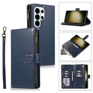 Étui portefeuille en cuir avec 9 emplacements pour cartes pour Galaxy S26, pour <span class=keywords><strong>Samsung</strong></span> A37/A57/A56/A55, style fermeture éclair, emplacement pour cartes - Product Image 2