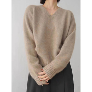 Autunno e inverno nuovo maglione in Cashmere 100 da <span class=keywords><strong>donna</strong></span> maglione largo Pullover pigro in lana pesante lavorato a <span class=keywords><strong>maglia</strong></span> - Product Image 5