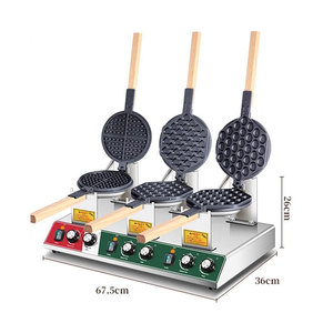 Precio de fábrica comercial mecánico Digital doble cabeza giratoria burbuja huevo Puff Mini máquina para hacer gofres equipo de aperitivos - Product Image 5