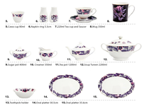 Service de table en porcelaine, vaisselle en poterie à fleurs imprimées, service de vaisselle en céramique, service d'assiettes et de tasses, 24 pièces, Offre Spéciale