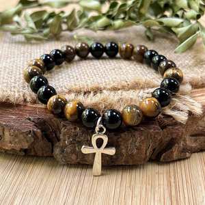 Bracelet en pierre naturelle avec perles de verre colorées, infusé de Reiki, photos de produits professionnels pour les grossistes, livraison rapide - Product Image 3