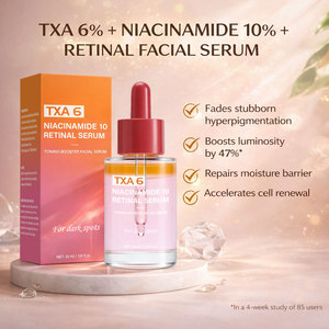 เซรั่มบำรุงผิวหน้า OEM TXA 6% + ไนอะซินาไมด์ 10% + เรตินอล สำหรับจุดด่างดำ ฝ้า กระ รอยดำ ปรับสีผิวไม่สม่ำเสมอ ผลิตภัณฑ์บำรุงผิวระดับพรีเมียมจากเกาหลี - Product Image 2
