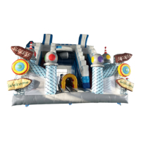 Château gonflable géant sur le thème de l'espace avec toboggan pour parc d'attractions