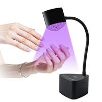 Sèche-ongles LED sans fil professionnel 18W en alliage d'aluminium, mini lampe à ongles de bureau avec 2500 mAh et 360° °   Rotation pour salon et maison