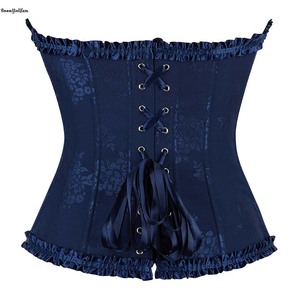 Corsetto da donna vintage taglie forti, elegante e classico, stile corte, con lacci posteriori regolabili, fiocco e broccato, con stecche e allacciatura. - Product Image 2