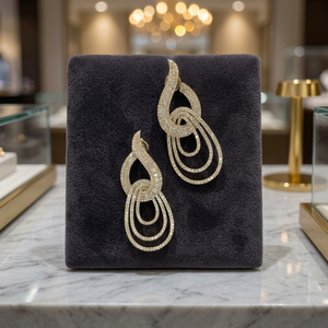 Pendientes de Oro Amarillo de 18K con Diamantes Naturales de 5.61 CT SI para Mujer, Ideales para Bodas y Fiestas - Product Image 1