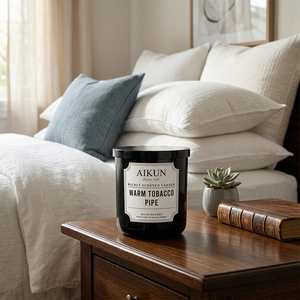 เทียนหอม AIKUN ขนาดใหญ่ในภาชนะแก้วฝ้า พร้อมน้ำยาทำความสะอาดพื้นผิว กลิ่นหอมแบบ OEM บรรจุในขวดแก้ว เหมาะสำหรับขายปลีกและจัดแสดง - Product Image 4